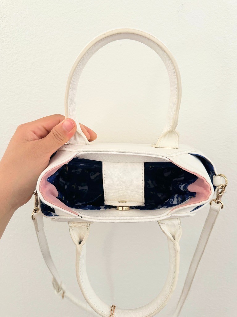 Sailor Moon Samantha Vega White Cat Handbag Leather Purse Crossbody Shoulder Bag