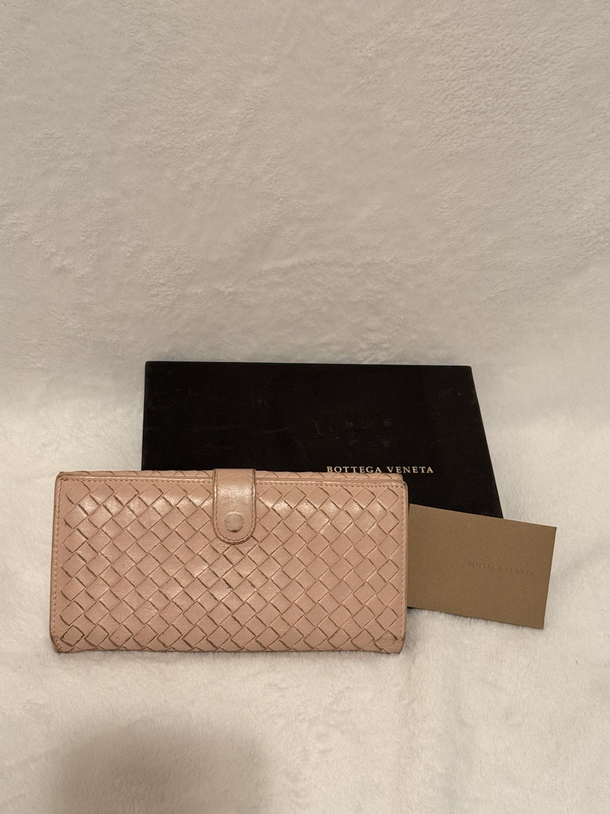 Bottega Veneta Intrecciato Nappa Leather Continental Wallet in Blush Pink