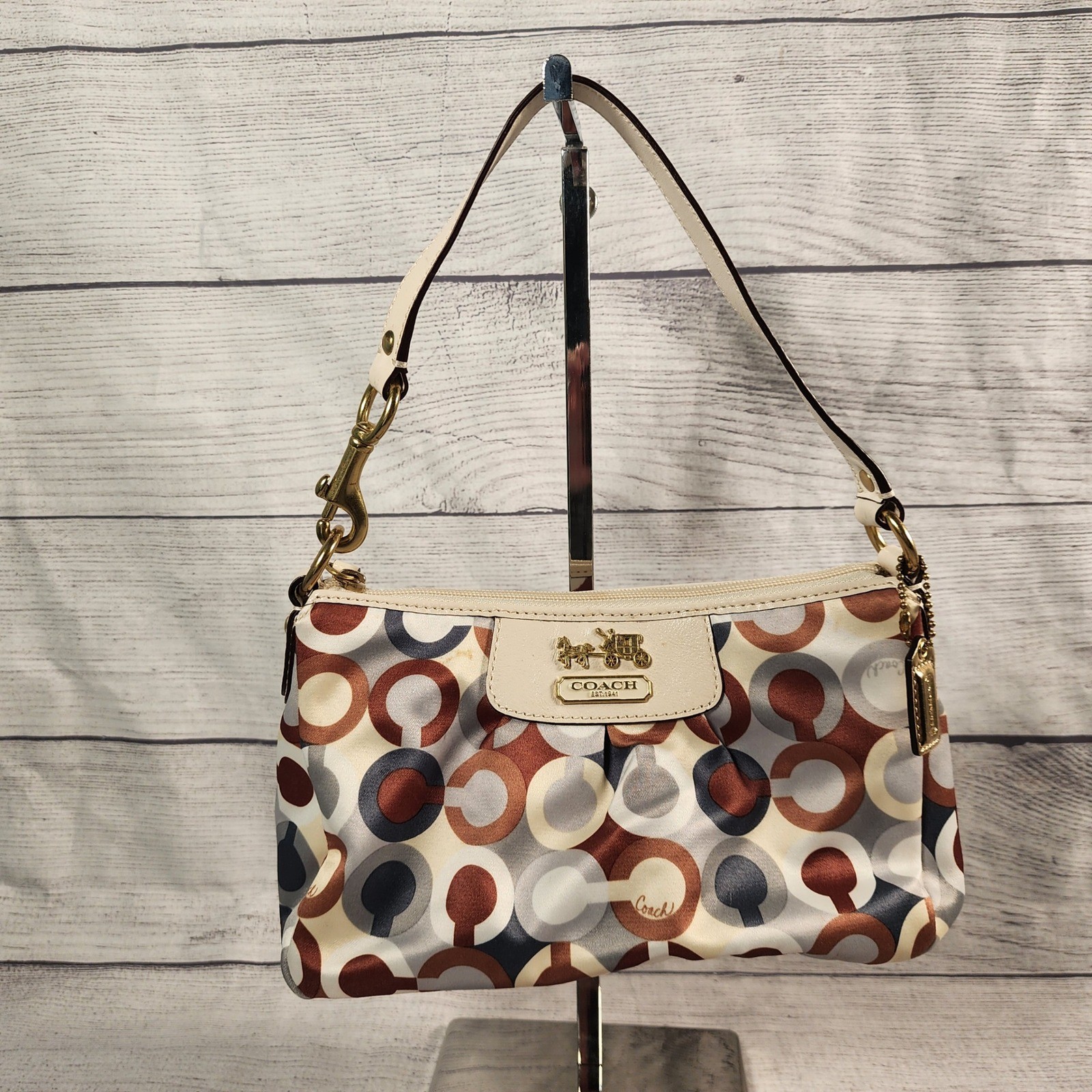 Coach Madison Op Art Sateen Sophia Top Handle Bag Multi-Color 41997