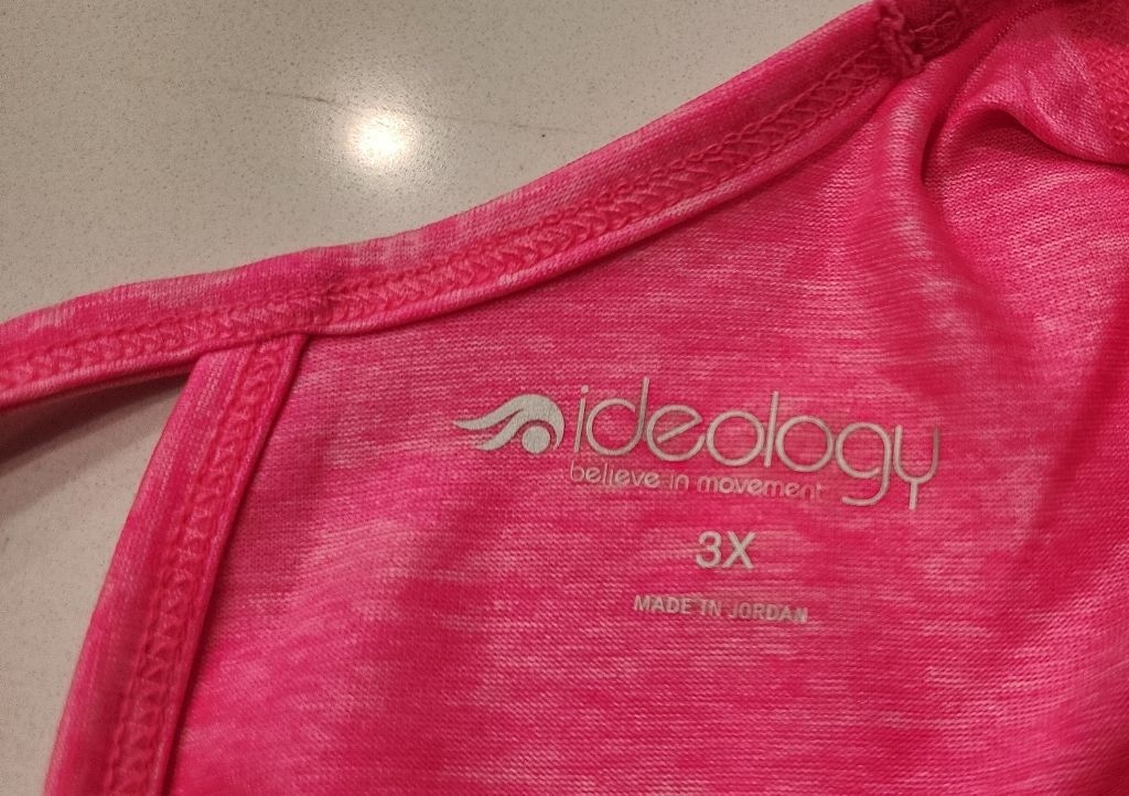 Ideology 3X Pink Sleeveless Tank Top Women’s Plus Activewear Athletic Shirt NWT