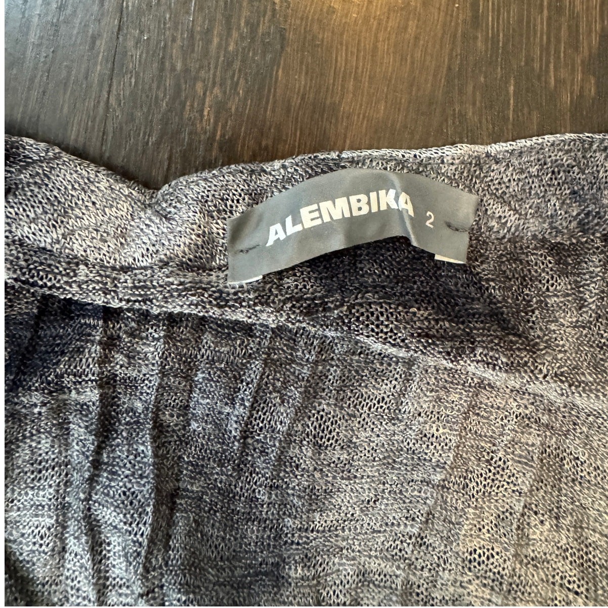Alembika | Crinkle Knit Cardigan Gray Abstract Stretch Button Front Size 2 Med