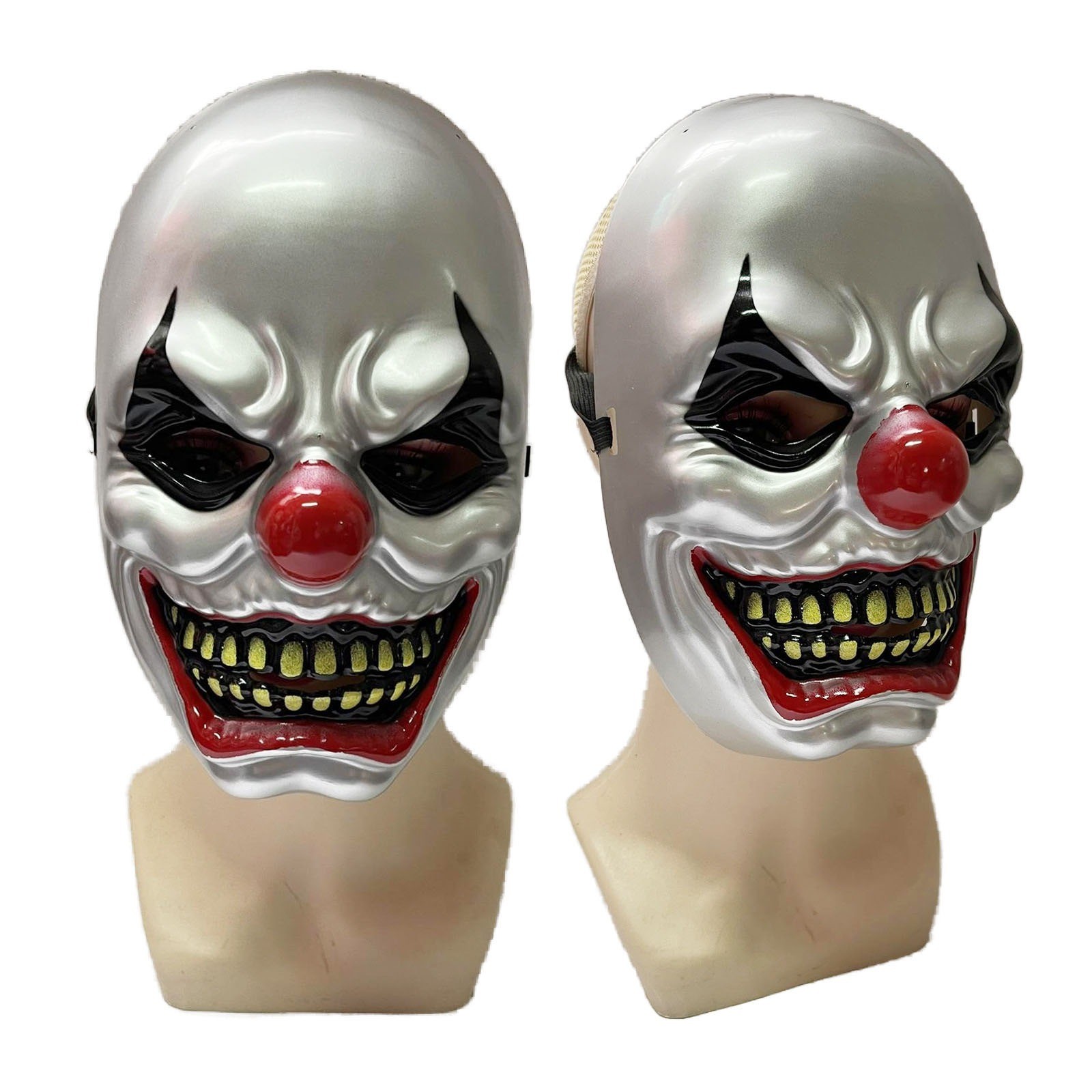1Pc/2Pcs Evil Clown Mask Terrifying Halloween Masks Scary Full Face Cover Punk