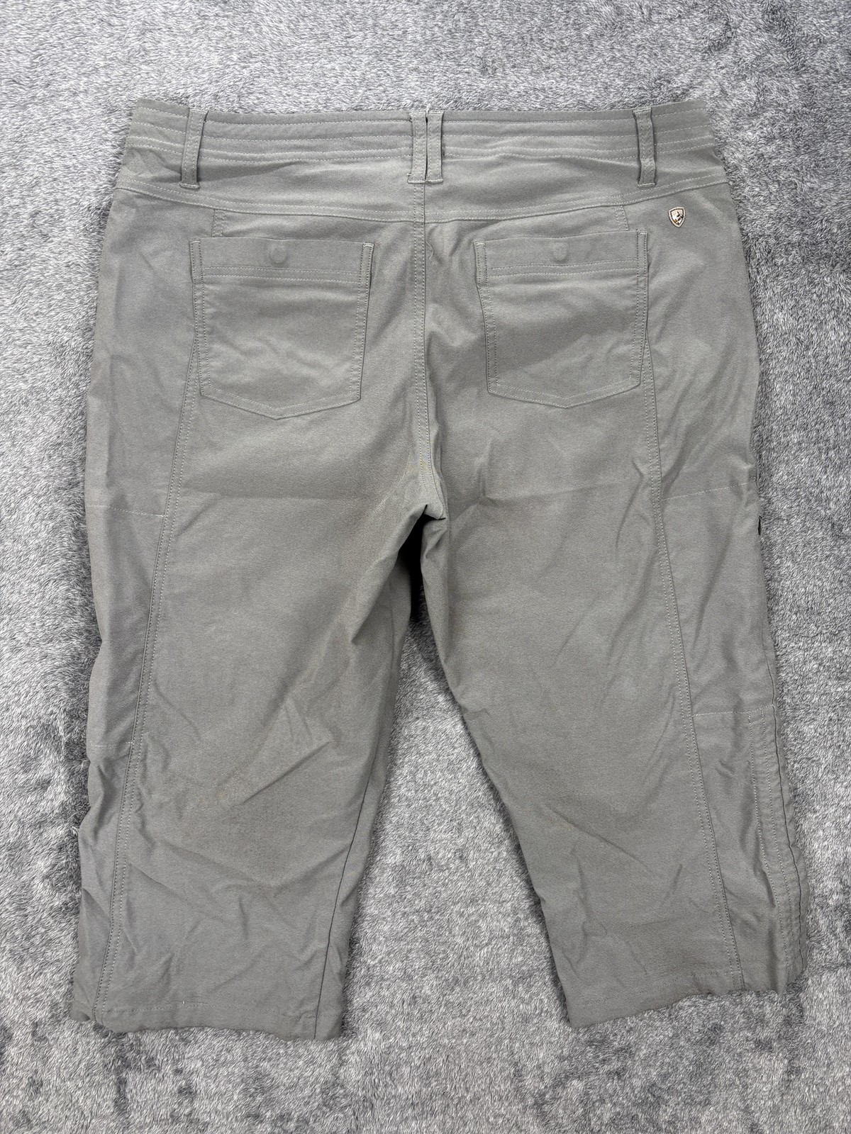 Kuhl Pants Womens 14 Gray Nylon Polyester Twill Capri Zip Pockets Outdoor Travel