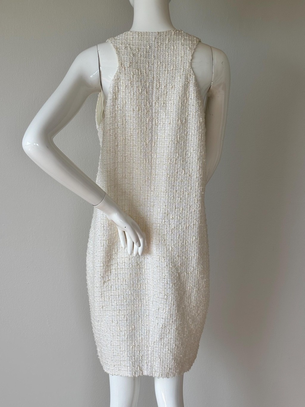Red Valentino Bouclé Dress White Tweed Dress Peter Pan Collar