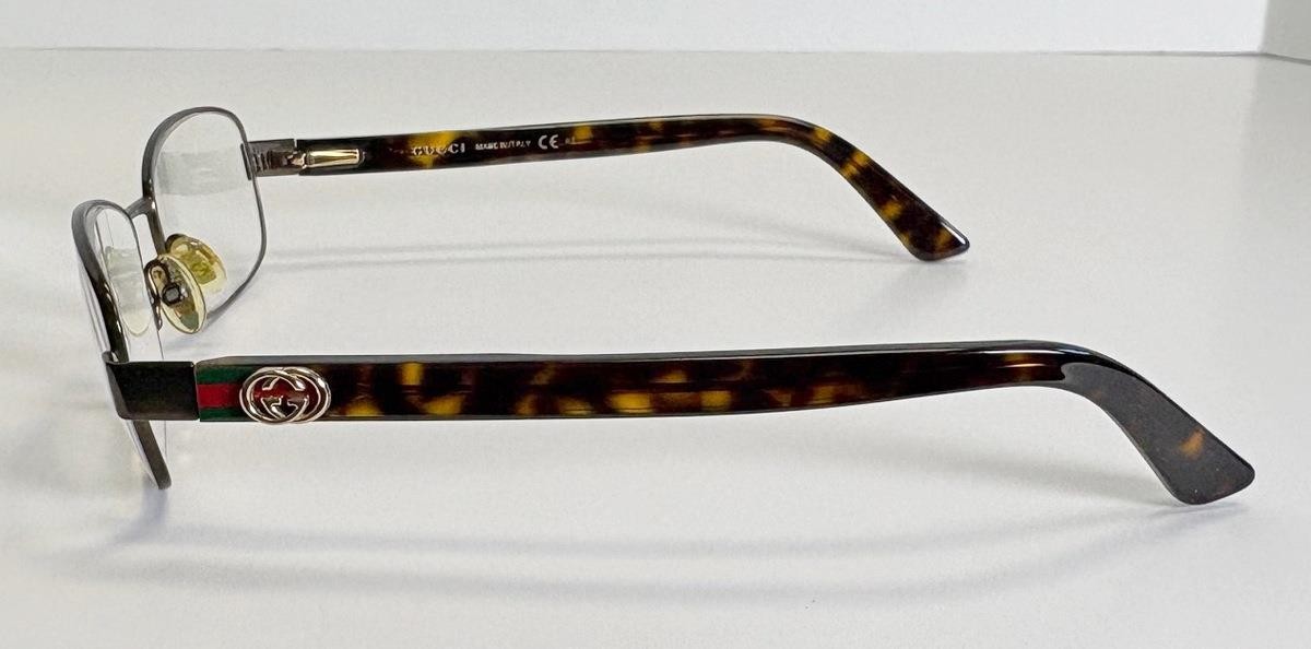 Gucci GG2893 X6D Brown Havana Metal Tortoise Eyeglass Frames Italy 50-15-135
