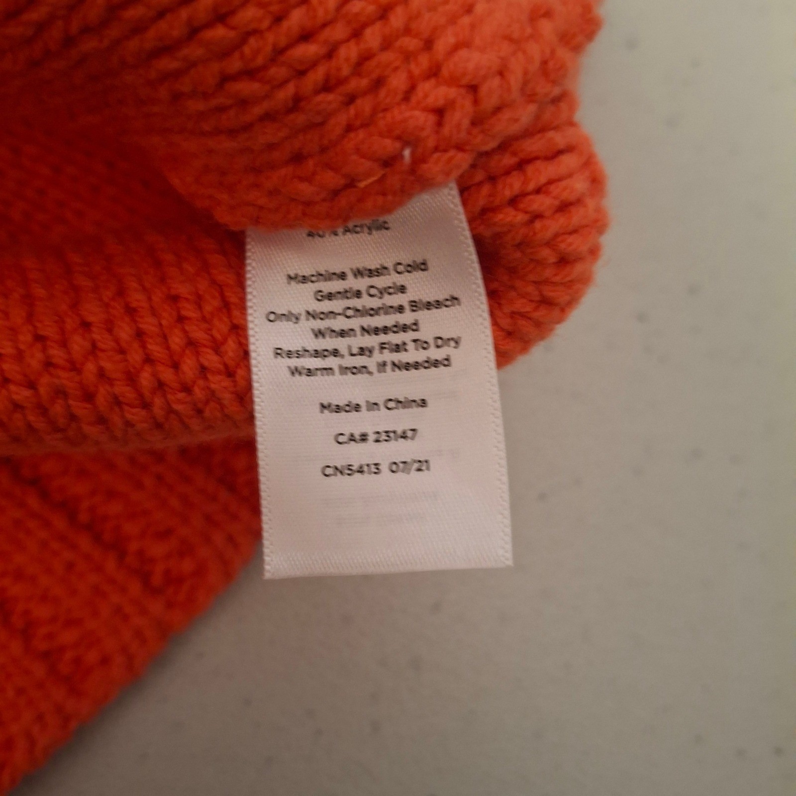 Talbots Women Orange Crew Neck Cable Knit Sweater Cotton Acrylic Blend Size M