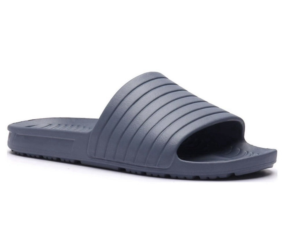 ATHLETIC WORKS Men’s Size 12 EVA Tunnel Slide Sandals Lightweight Slip On Slate