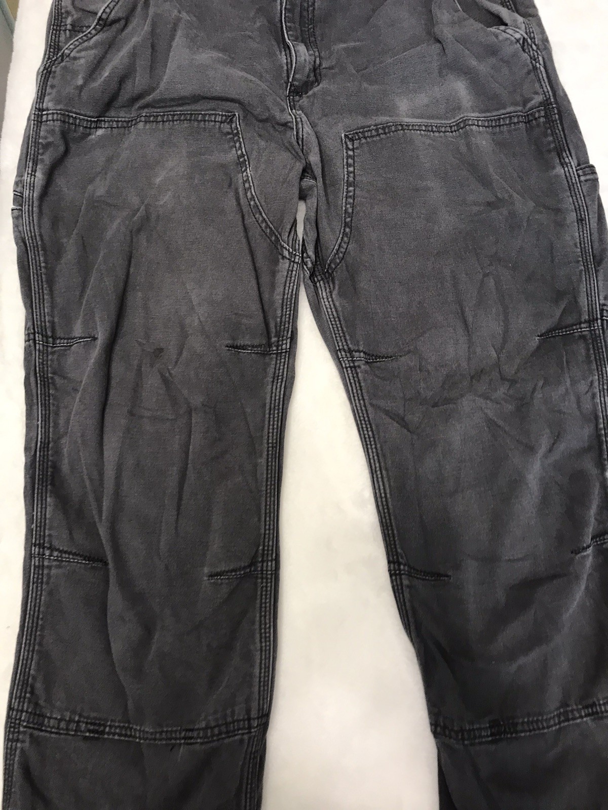 Carhartt RELAXED STRAIGHT RIGBY DOUBLE-FRONT DUNGAREE Gravel Gray Mens 36×30