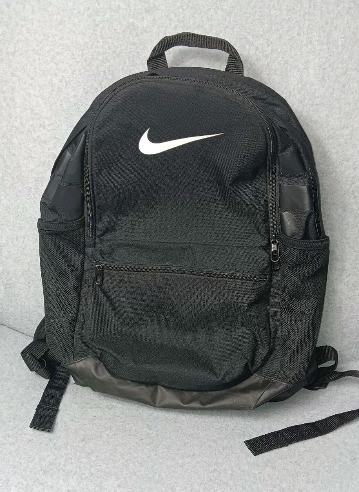 Nike Brasilia Backpack Black White Swoosh Medium 24L School Gym Bag Training