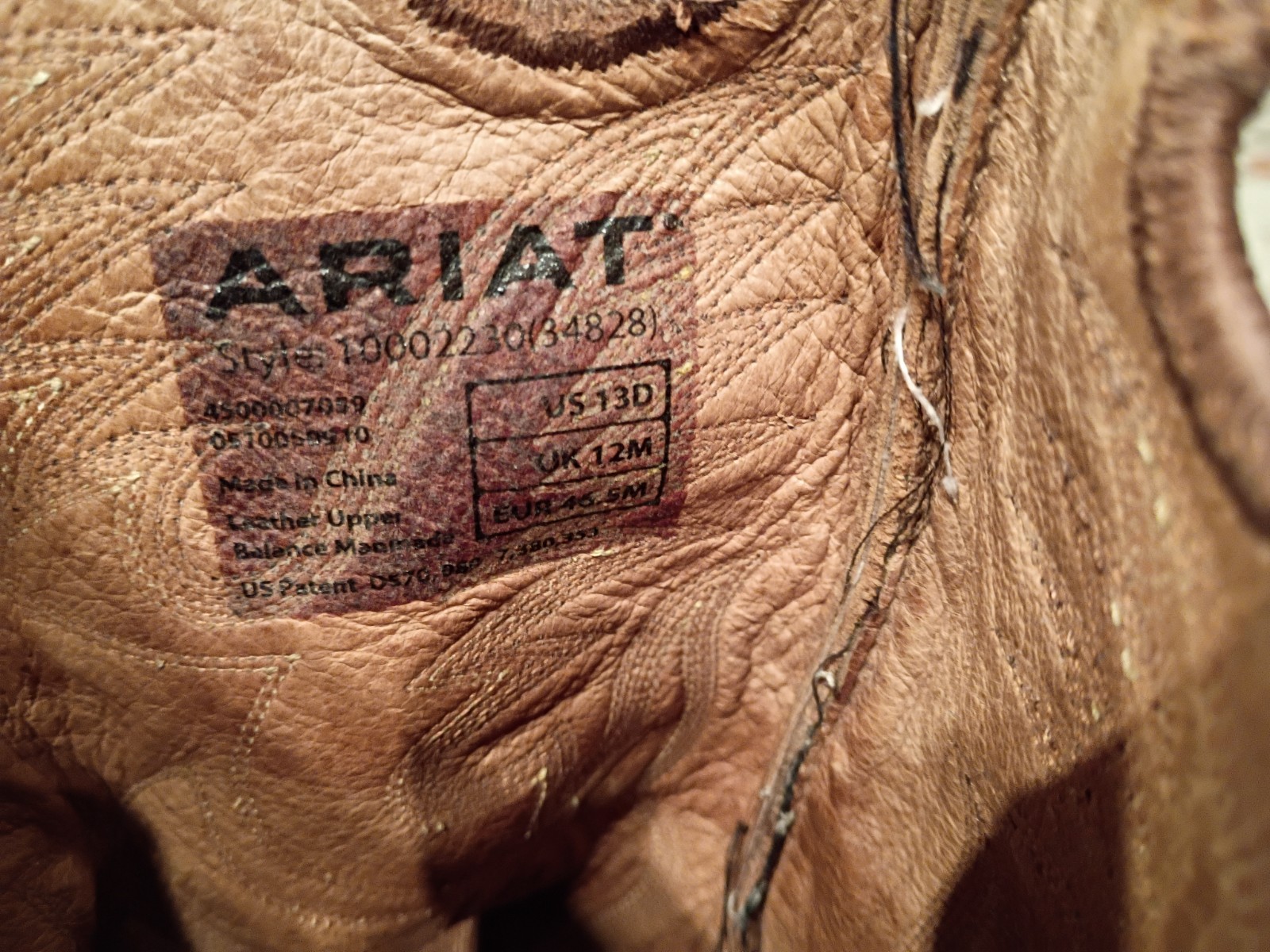 ARIAT ROUGHSTOCK BROWN BULLHIDE LEATHER SQUARE TOE COWBOY BOOTS #34828 MEN’S 13D