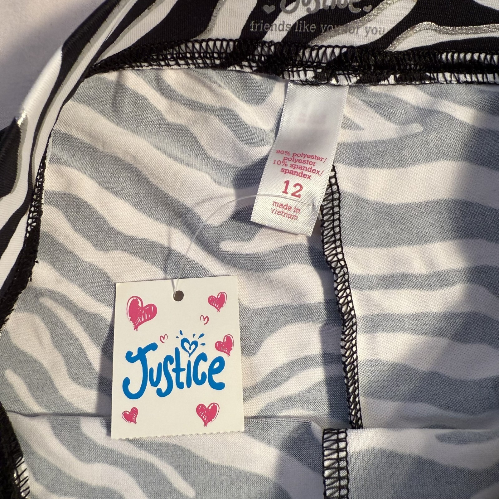 NWT Girls Justice Active Gymnast Dance Compression Shorts Sz 12 Reg Animal Print