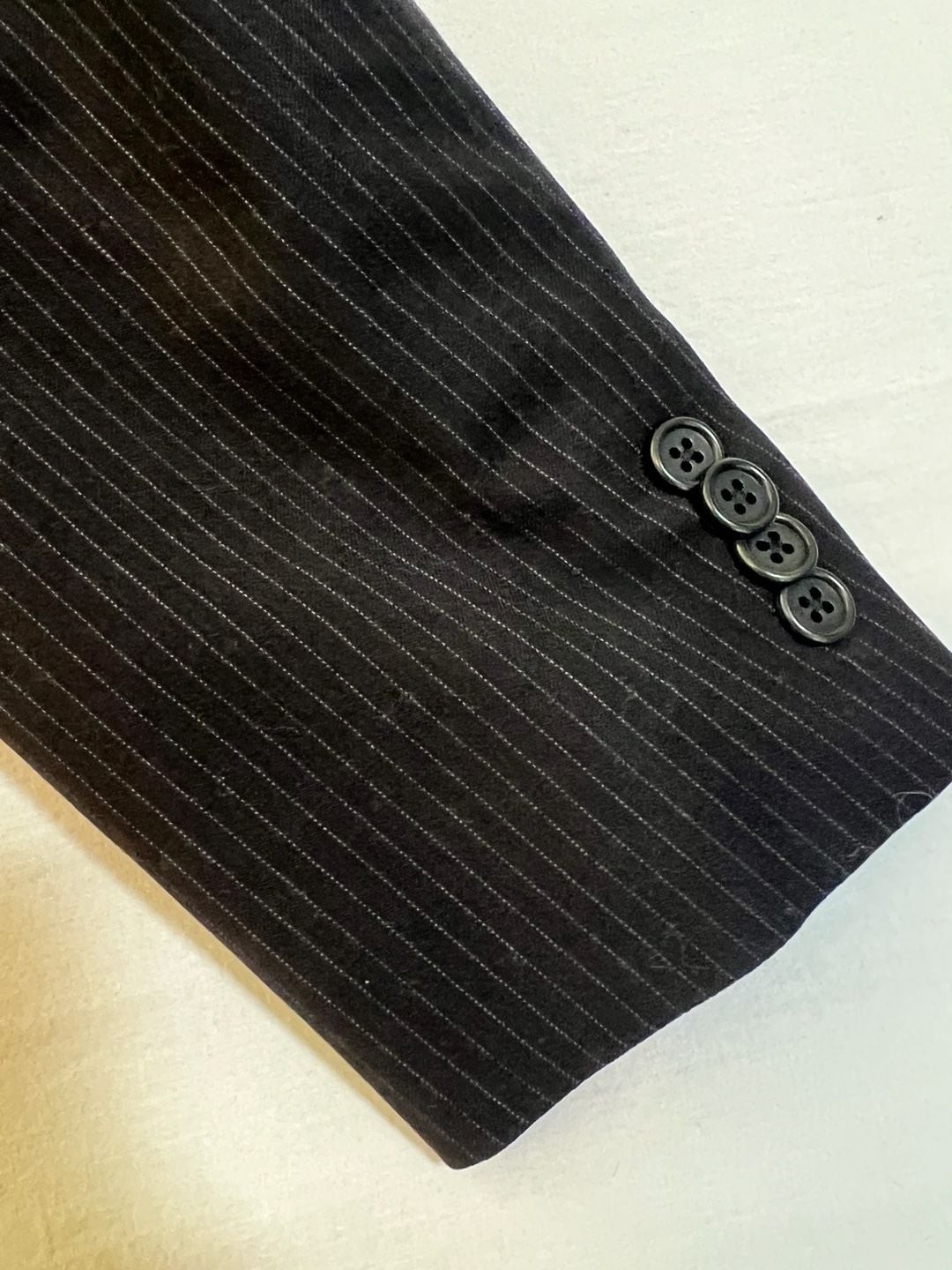 Murano Collezione Men’s Black Pinstripe Two-Button Blazer Jacket 43R