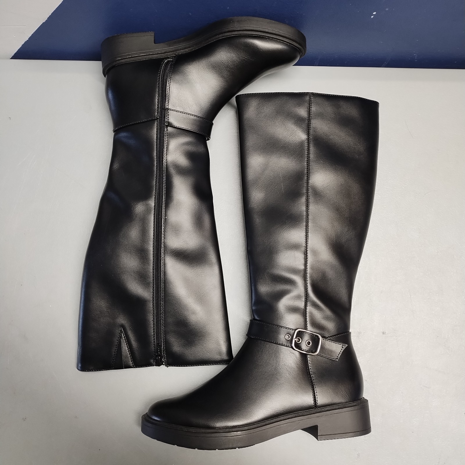 LC Lauren Conrad Marolyn Tall Boots Womens Size 5.5 Black Memory Foam Side Zip