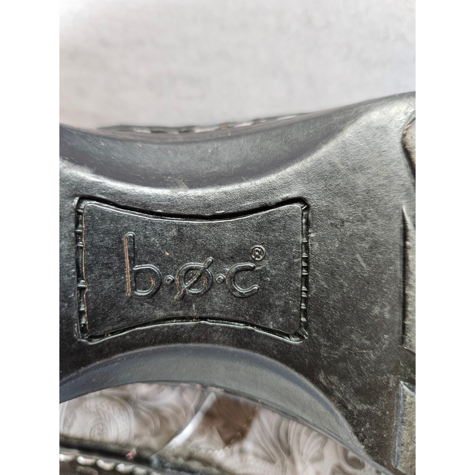 BOC Born Concept Womens Embossed Floral Clogs Metallic Pewter Slip On Shoes