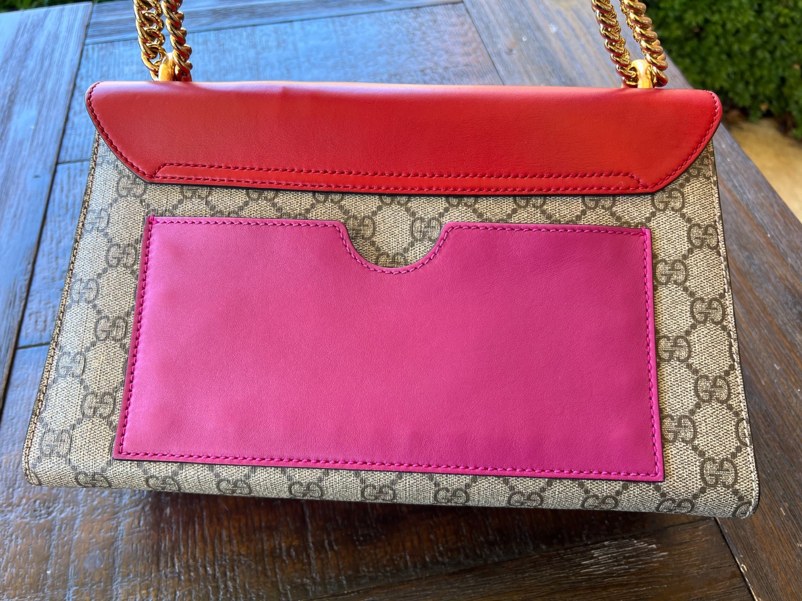 Authentic GUCCI GG Supreme Monogram Calfskin Medium Padlock Shoulder Bag
