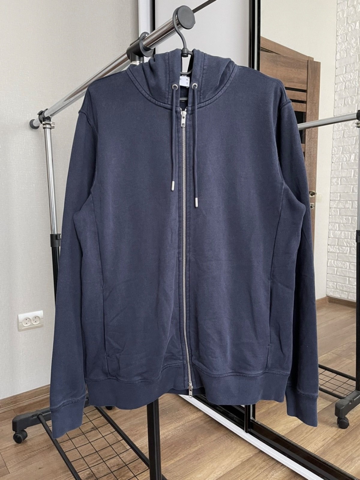 Asket Zip Hoodie Blue Men Size Medium