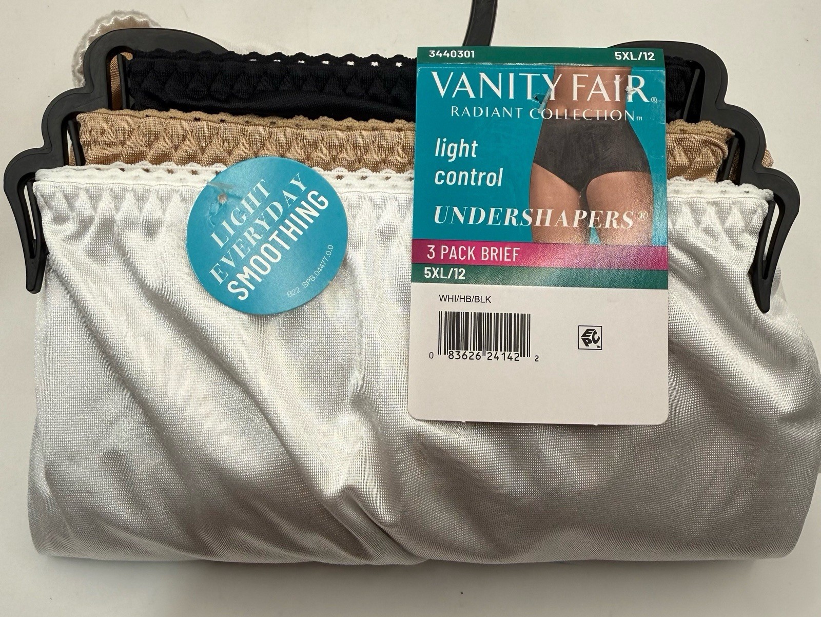Vanity Fair Radiant Collection 3 Pack Brief Underwear Size 5X Light Control New