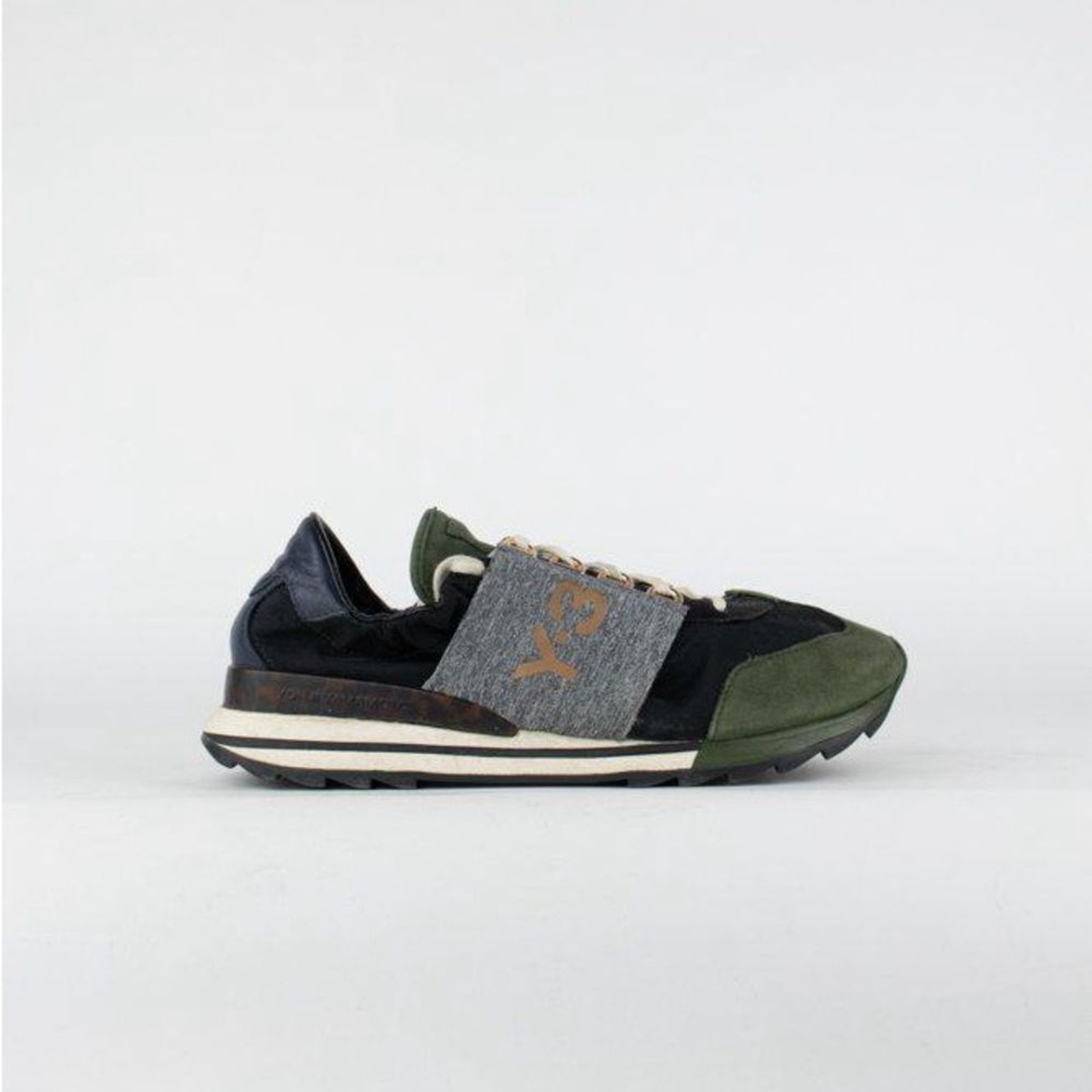 Adidas Y-3 Rhita Sport Sneakers Size 7.5 Black, Navy, Olive Green and Gray