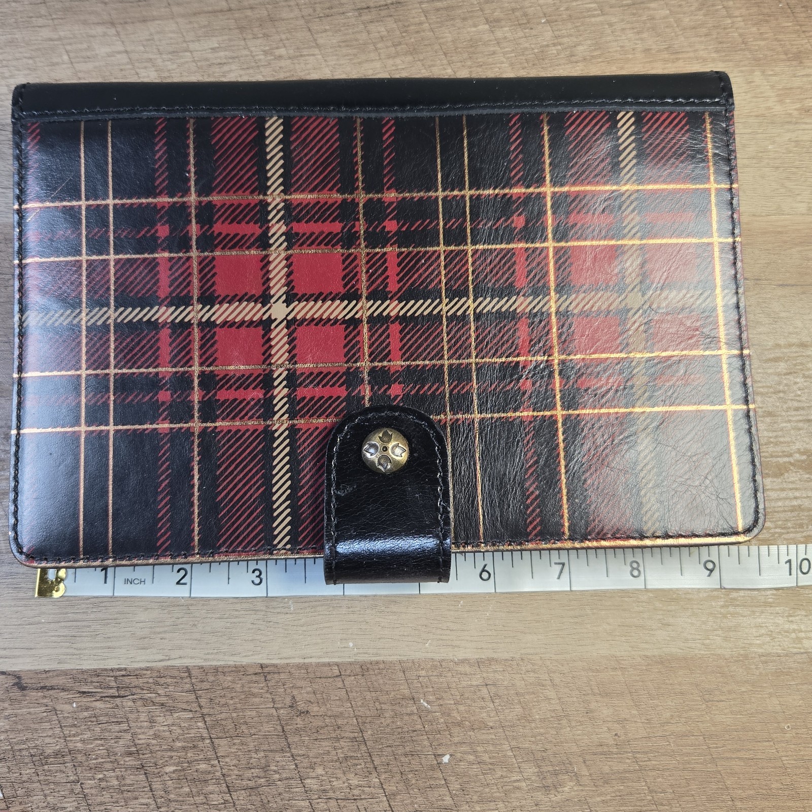 Patricia Nash 6 Ring Day Planner Tartan Pattern Italian Leather Pad 6×9 inches
