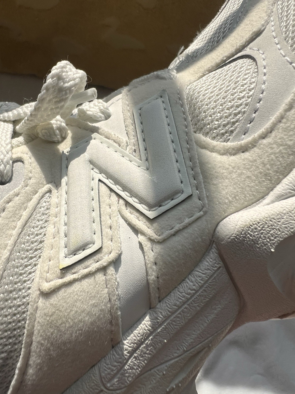 New Balance PC9060LL White Lace-Up Low Top Sneakers for Running & Casual