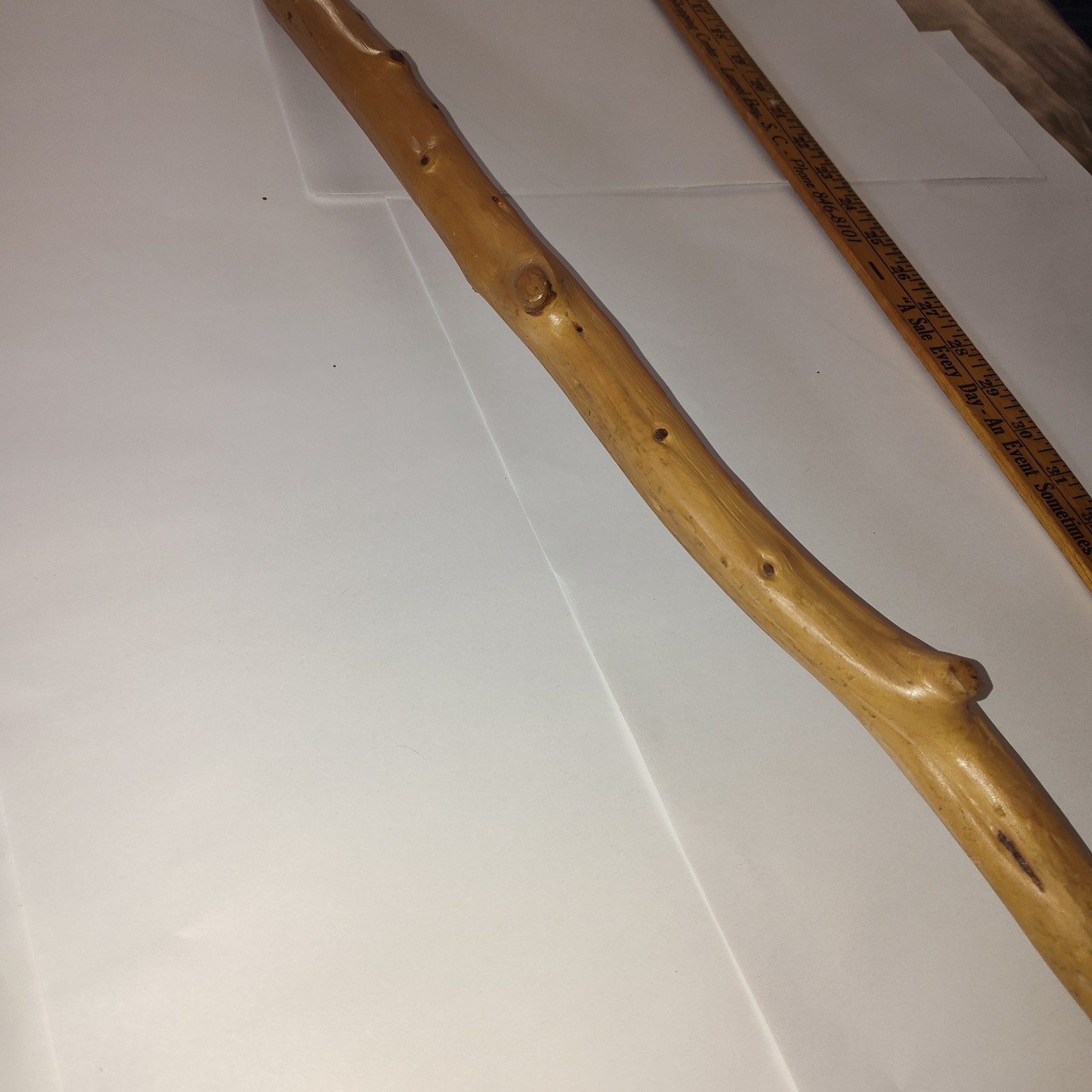 VTG Hand Carved Shepherd’s Crook Walking Stick Wood Hiking Shillelagh 43 in