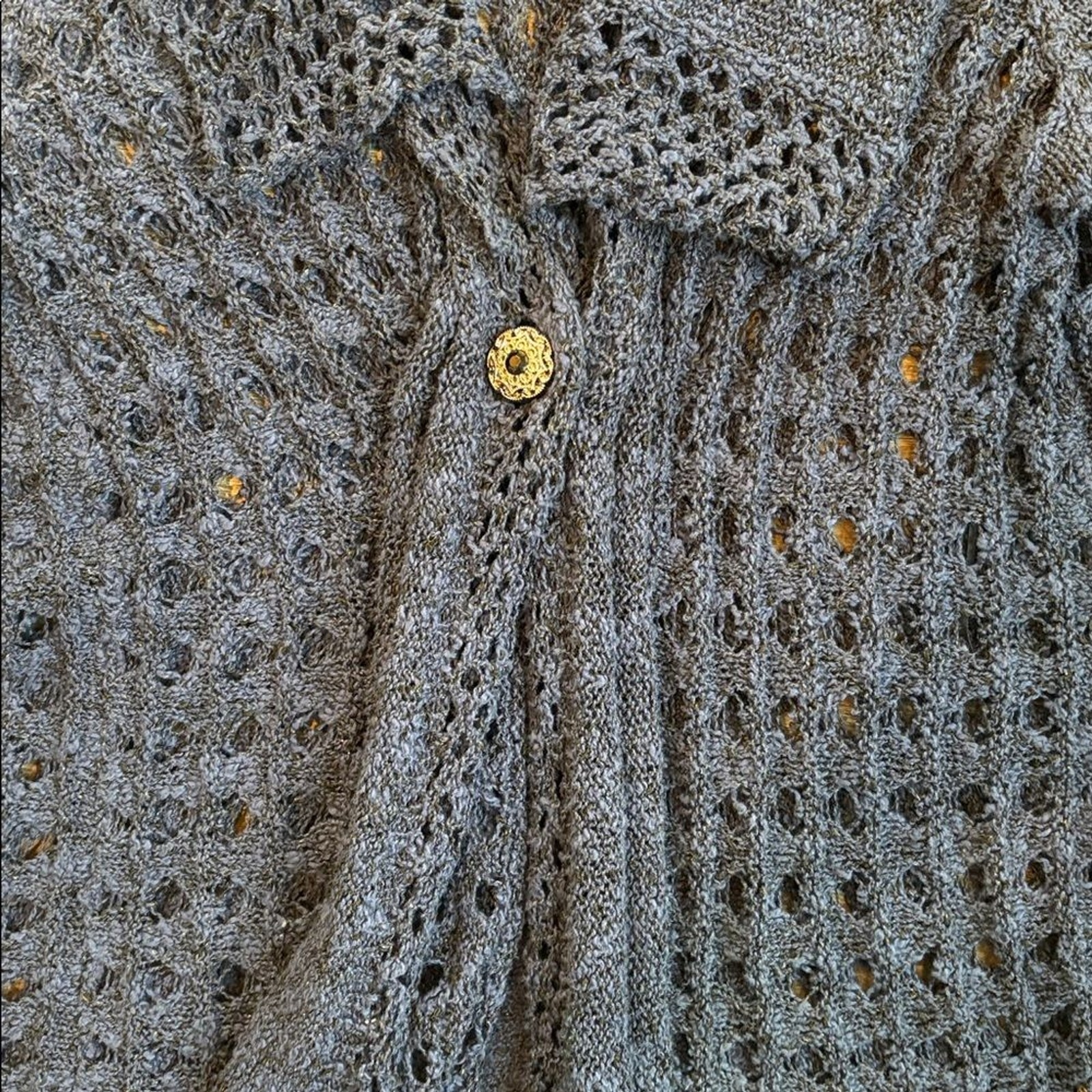 Soft Surroundings Teresa Crochet Cardigan Women’s 2X Deep Blue