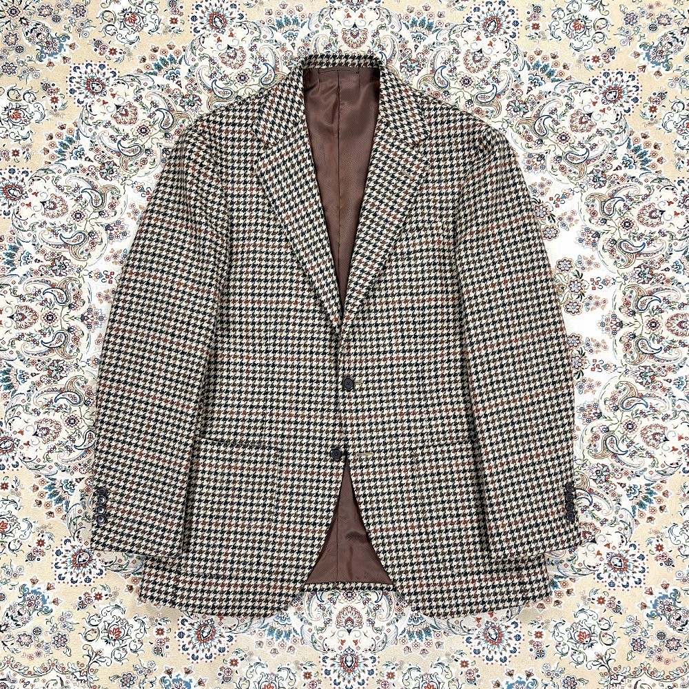 [S, Size 46] Beams F Gun Club Check Blazer Jacket Brown Made in Japan Ring Jack