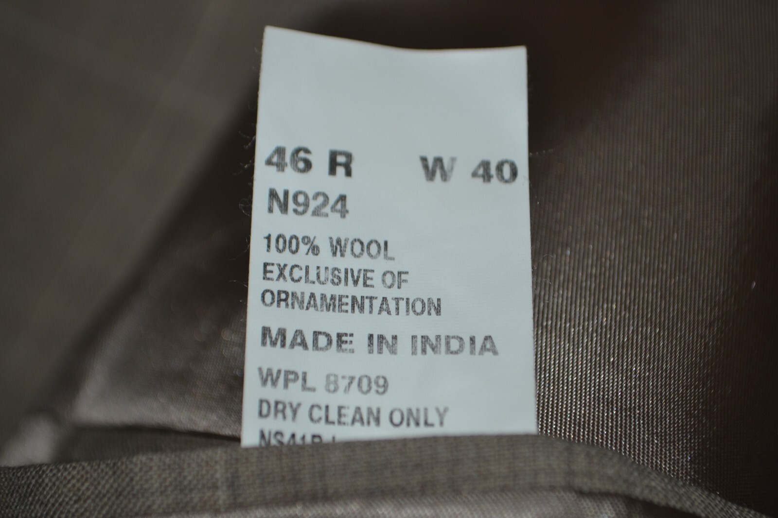 Nautica Men 100% Wool Gray Check 2 Front Button Suit Sz 46R Wst 40×30