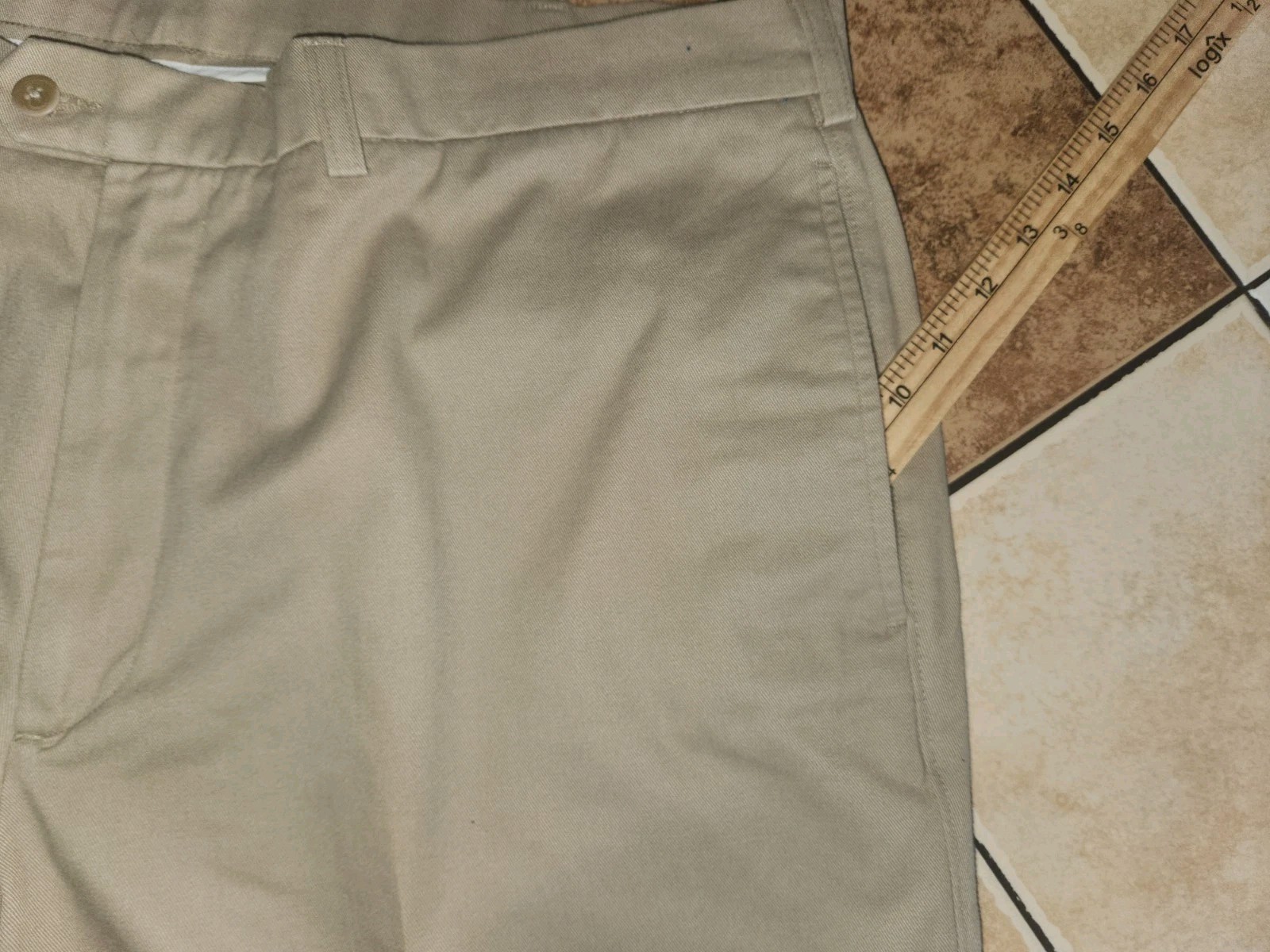 Savane Motion Men’s 42W X 30L Tan Khaki Mink Flat Front 100% Cotton NWT