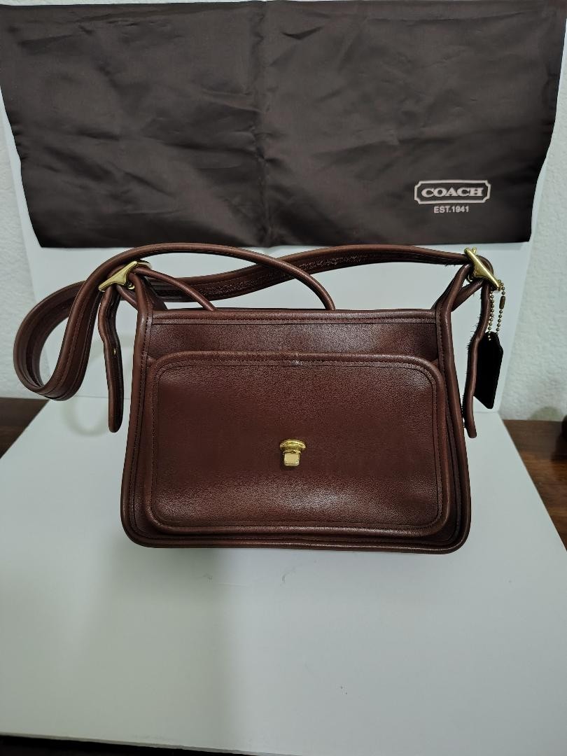 Coach Ramblers Legacy 9061 Mahogany Brown Leather Crossbody Bag Vintage