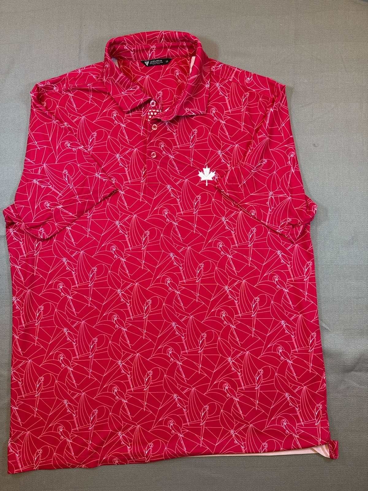 Level Wear Polo Shirt Men L Short Sleeve Golf 1363