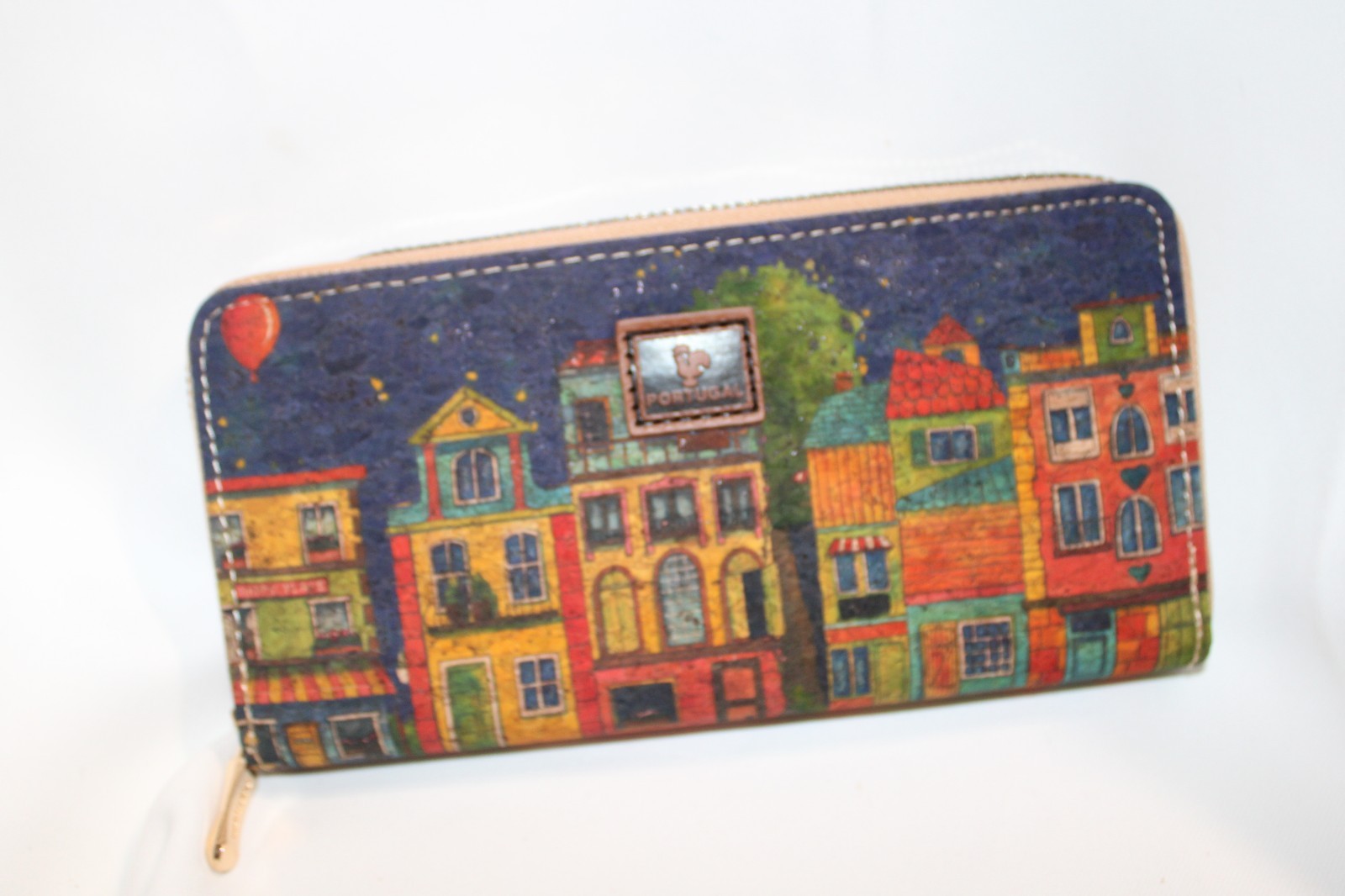 New 100% Cork Wallets Colorful Portugal Houses Boho Mediterranean Azulejo