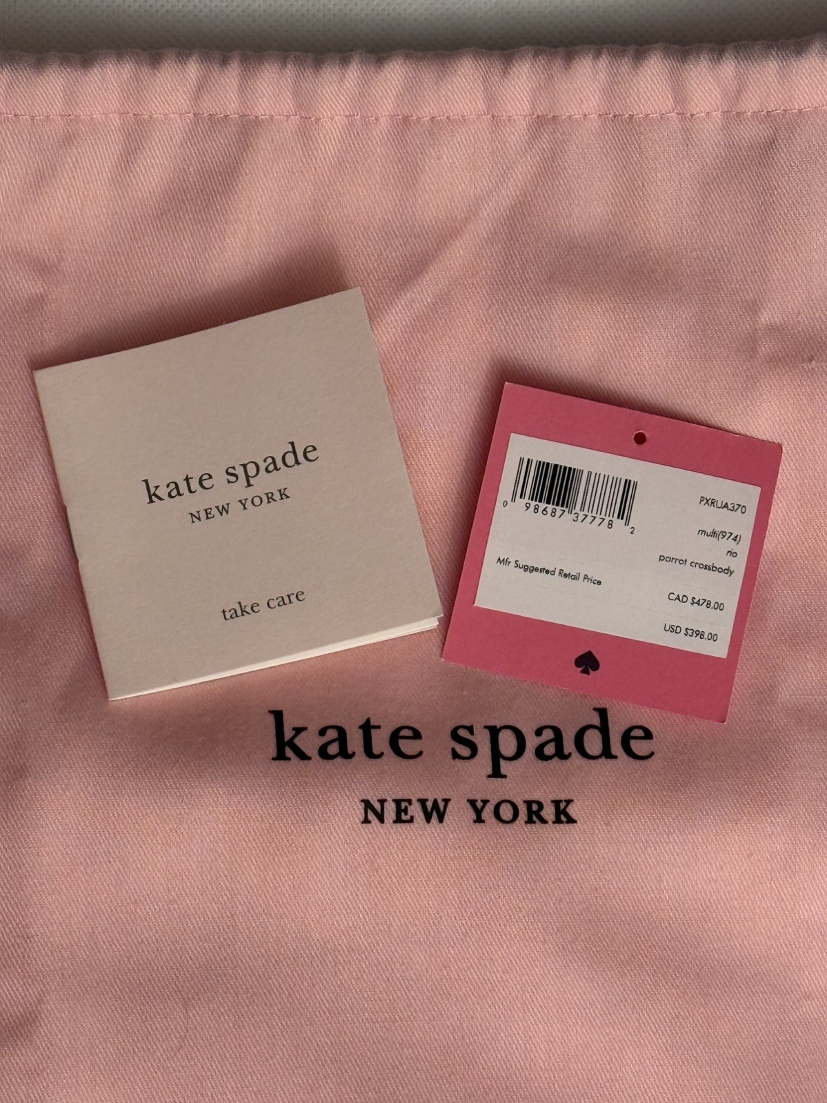 NWT Kate Spade Rio Parrot Leather Crossbody Purse PXRUA370 $458 w/Dust Bag