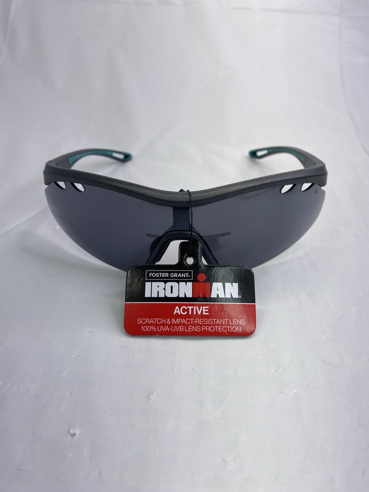NEW Foster Grant IRONMAN QQ12 GRY/BLU MIR Wrap Sunglasses 100% UVA/UVB🔥