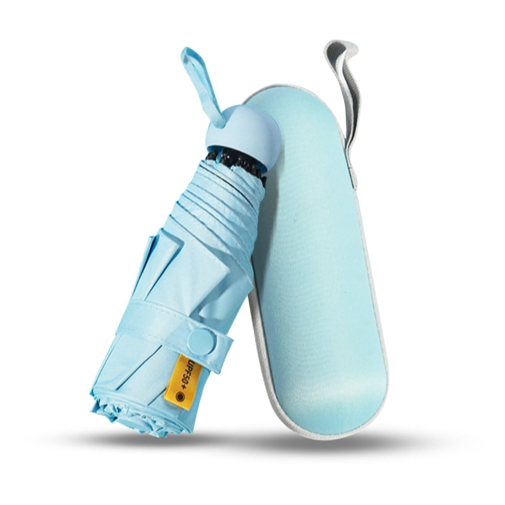 Mini Travel Umbrella UV Protection UPF 50+ Compact Pocket Sun Rain,6.7in,w/Case