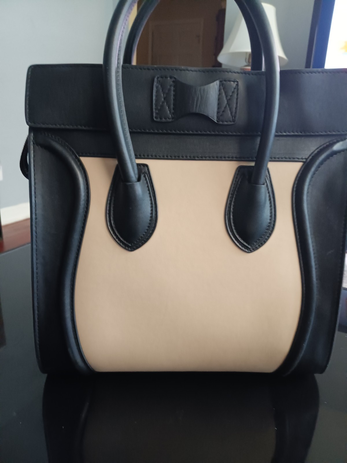 celine shopper Bag Large Black And Beige