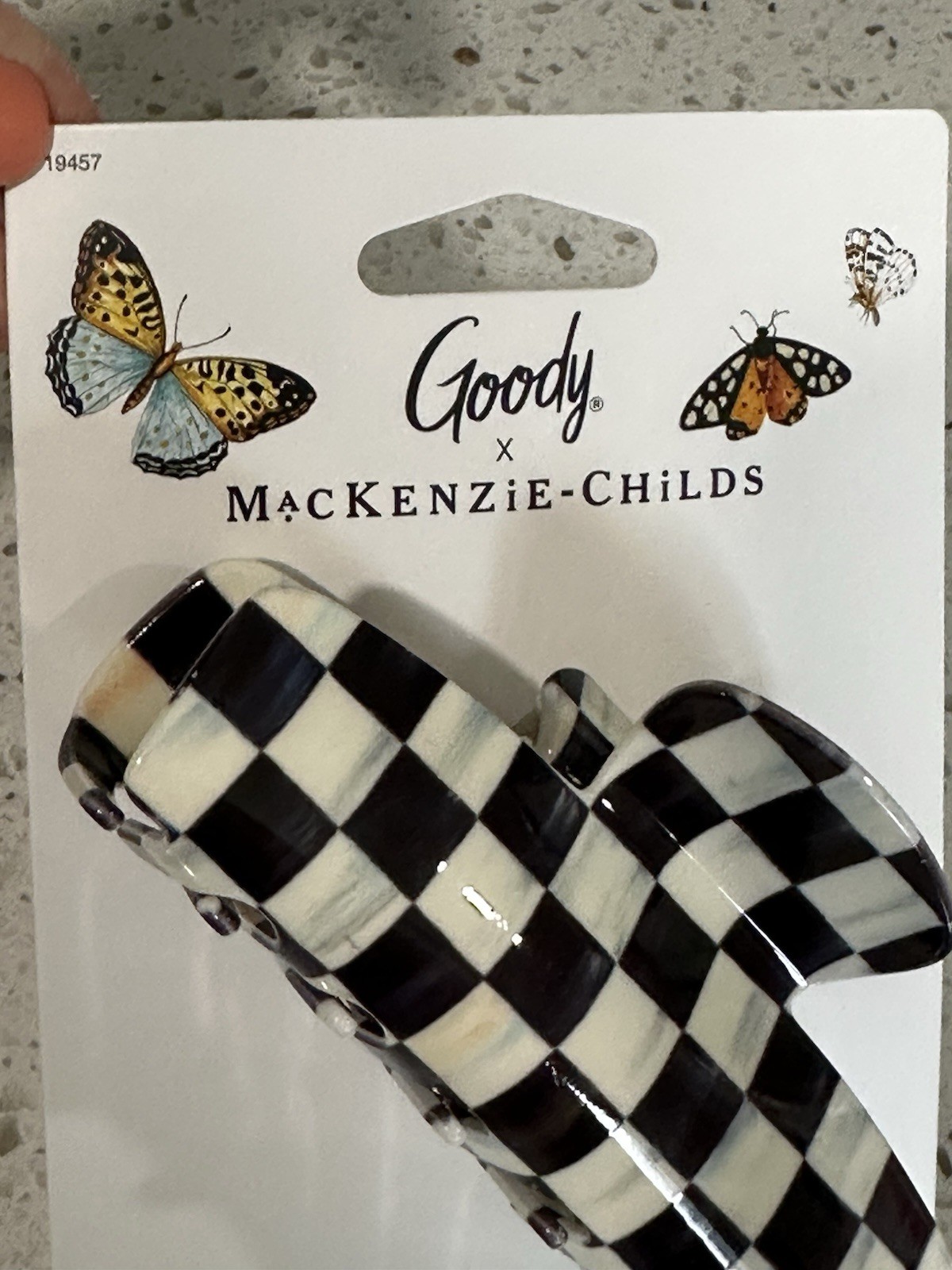 MacKenzie Childs x Goody Target Black Check Hair Claw Clip NEW