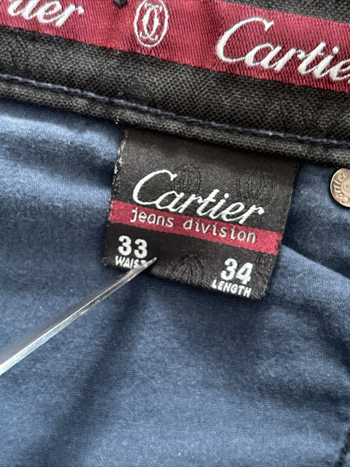 Cartier Jeans Division Men actual fit W32 L27.5 Blue Made in France *READ
