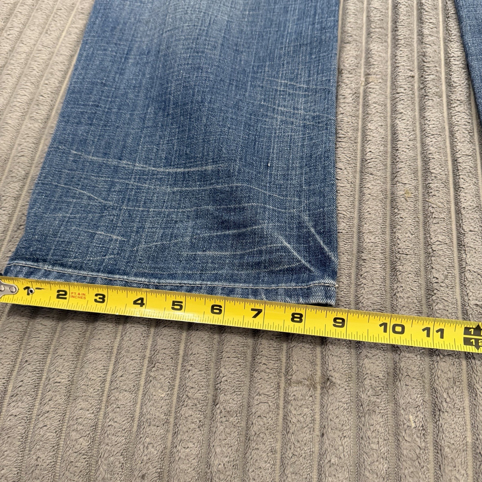 Tokyo Five The Way Jeans Mens 38×32 Blue Denim Whiskered Cotton Button Fly Pants