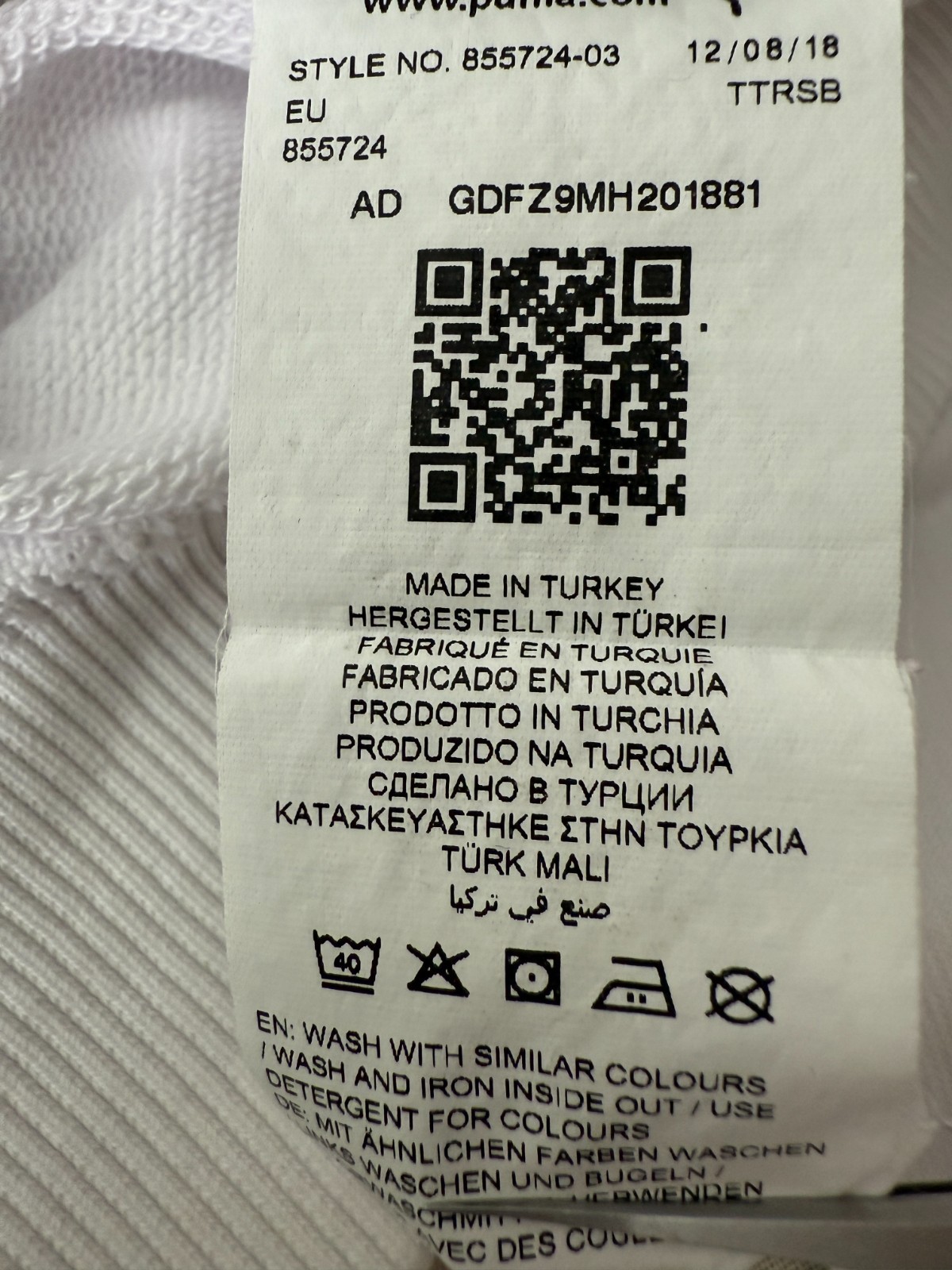 Puma Hooded hoodie Sweatshirt White Chest Logo Print Mens L 40-42 in 2018