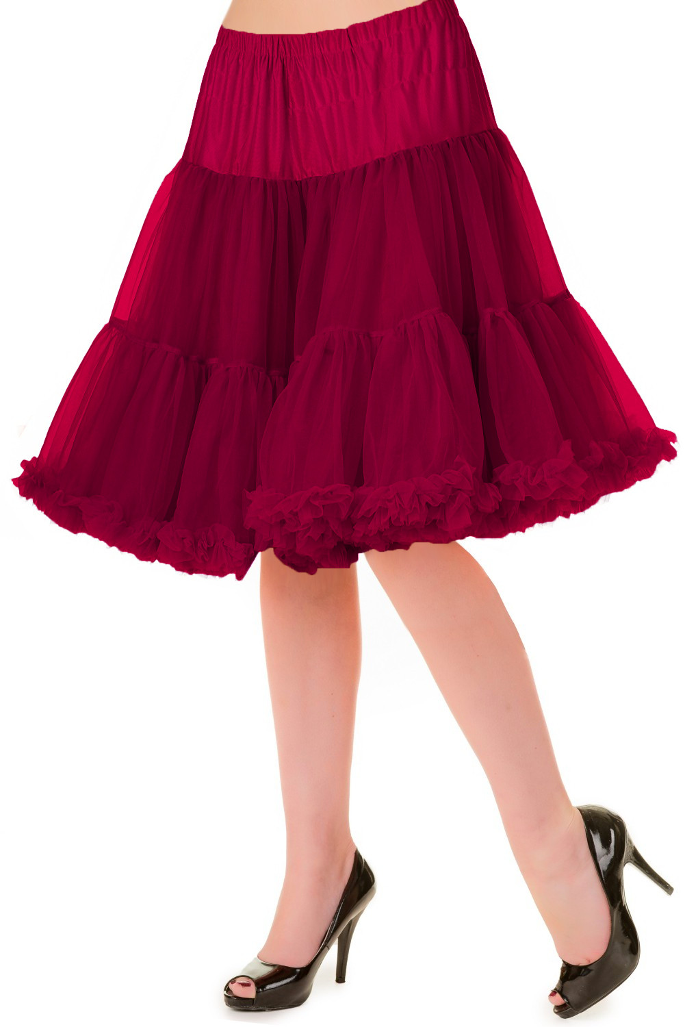 Bordeaux Rockabilly 20 Inches Retro Super Soft Light Petticoat BANNED Apparel