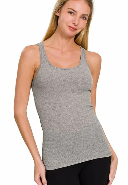 Zenana Cotton Tank Top🍯Gym Workout Fitness Yoga Womens Shirt Casual Stretch Tee