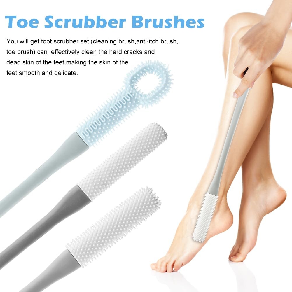CALIDAKA 3 Pack Toe Scrubber Brush,with 15.75″ free size, As Picture Show