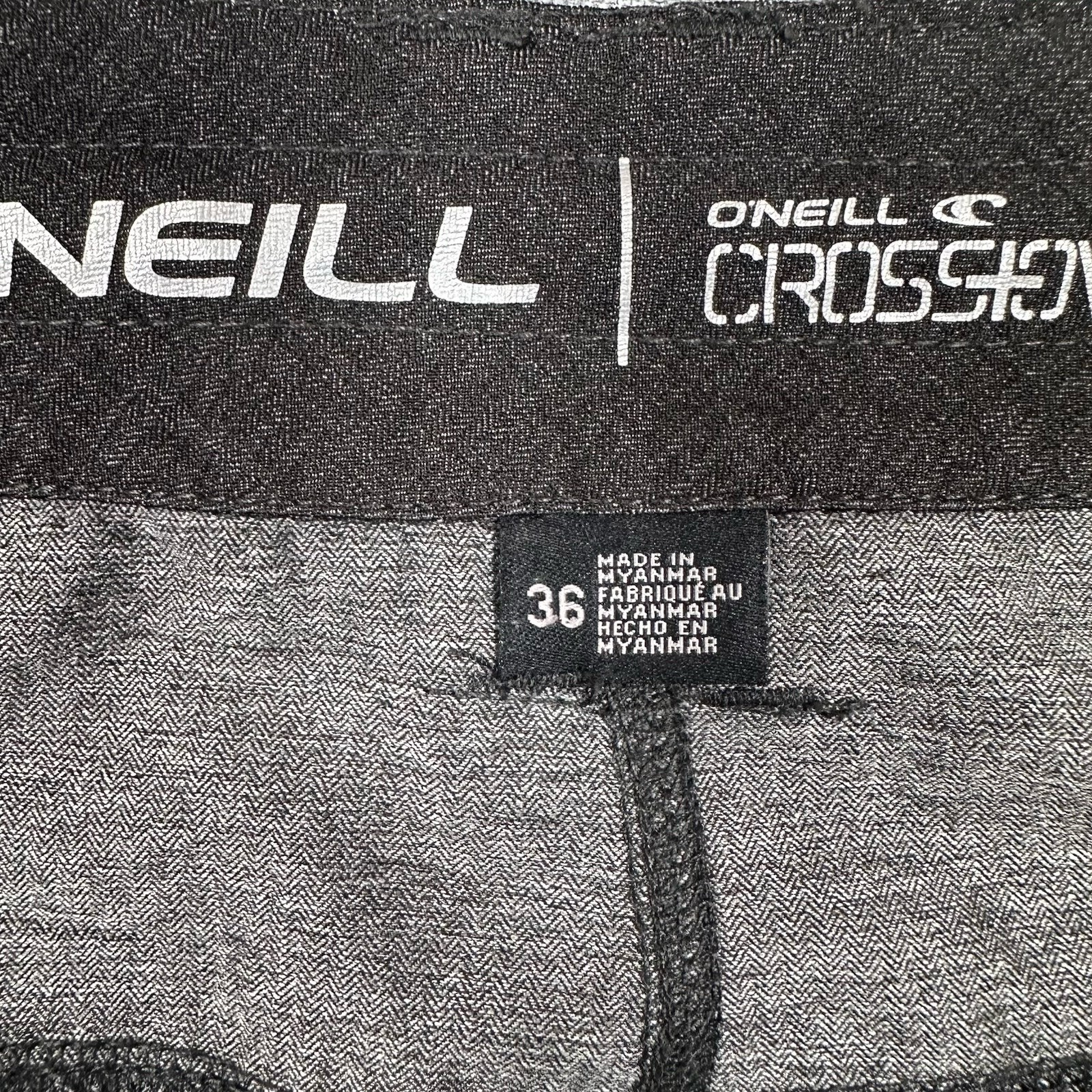 O’Neill Hybrid Crossover Shorts Mens 36 Black Gray Drawstring Stretch Travel NEW