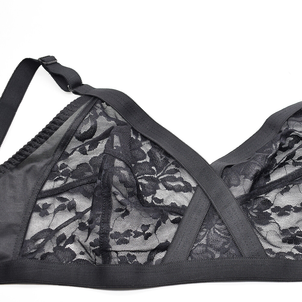 PLUS SIZE BH See through Bra Women Bras Wirelesss Brassiere Unpads Sexy Lingerie