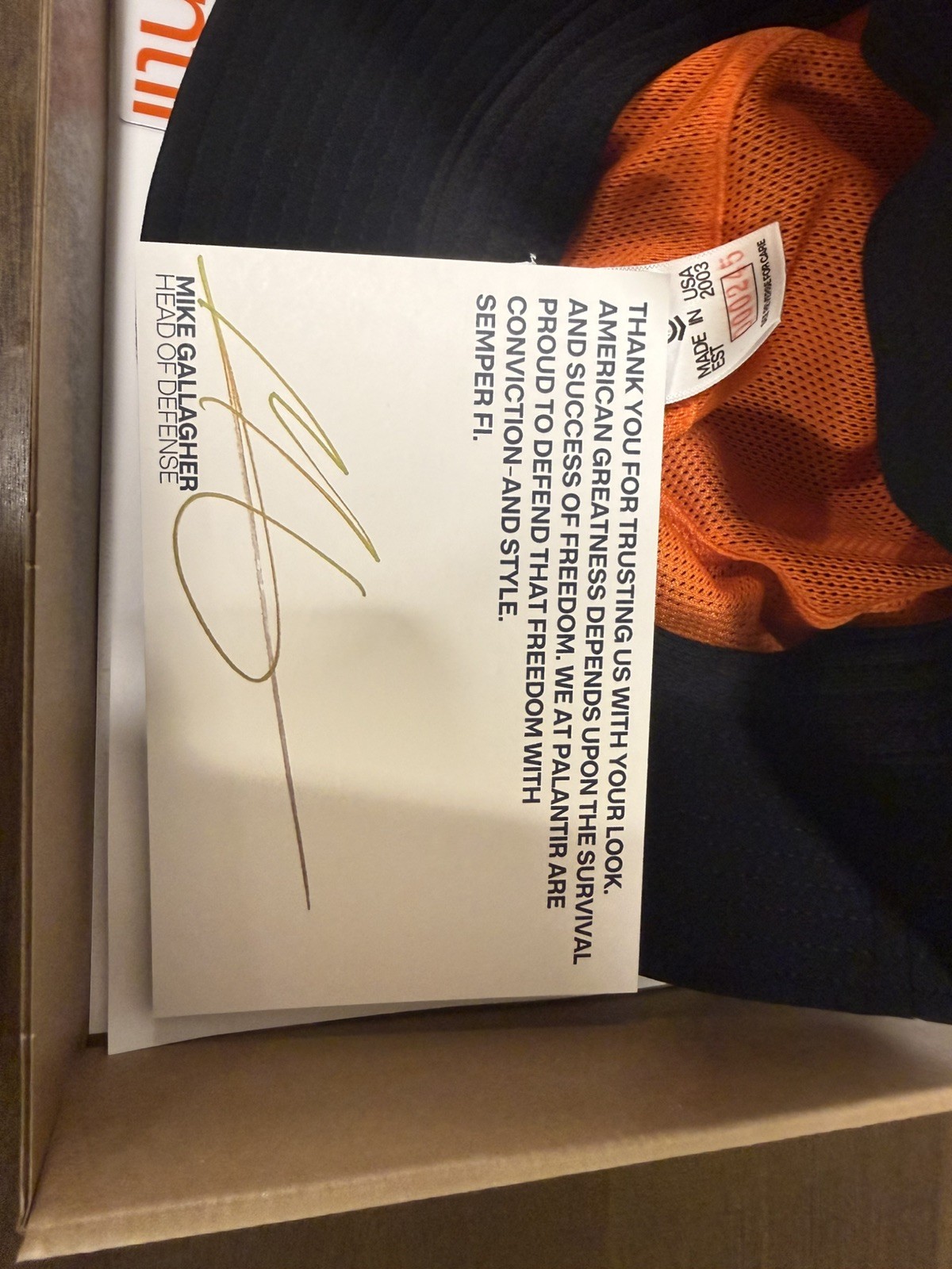 Palantir Performance Bucket Hat Black LE of 500 with Signature Card