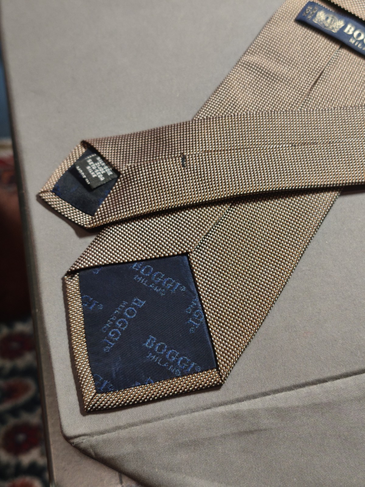 Boggi Milano – Solid Color Silk Jacquard Tie Made in Italy