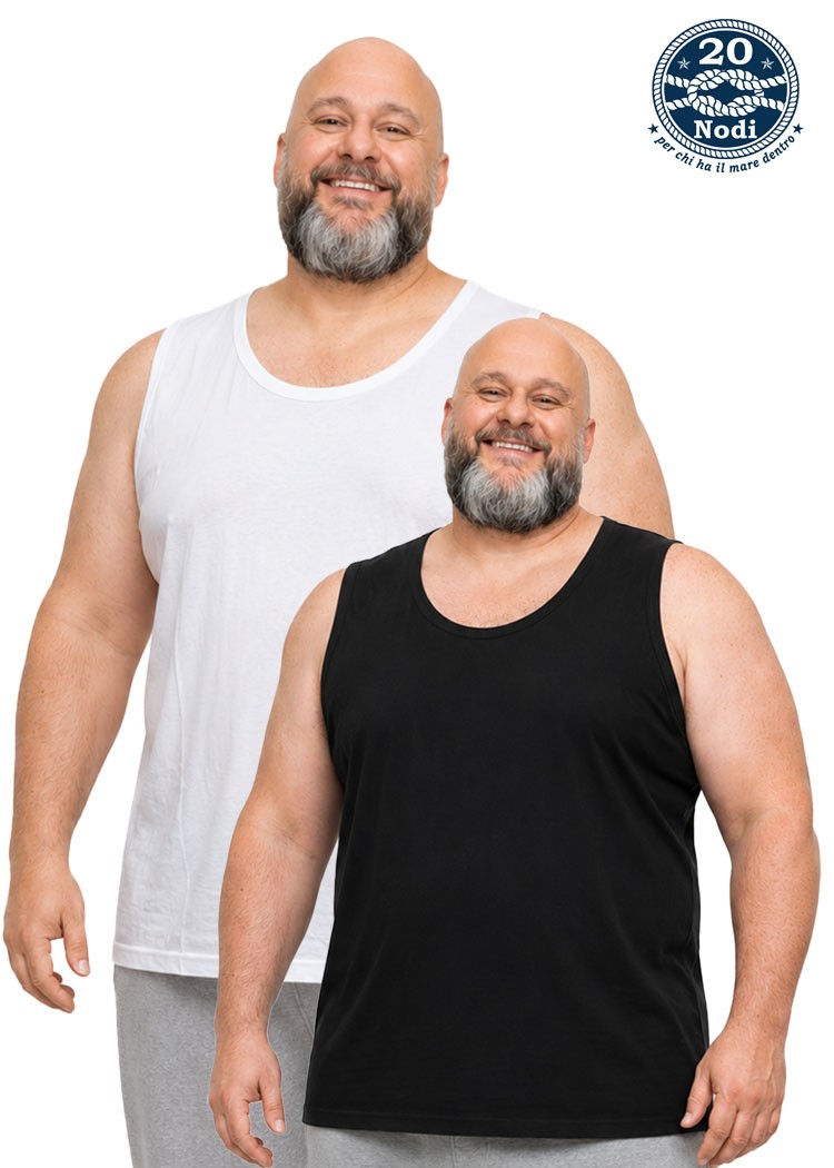 men’s underwear PLUS SIZES tank top wide shoulder knit cotton from 2XL to 10XL