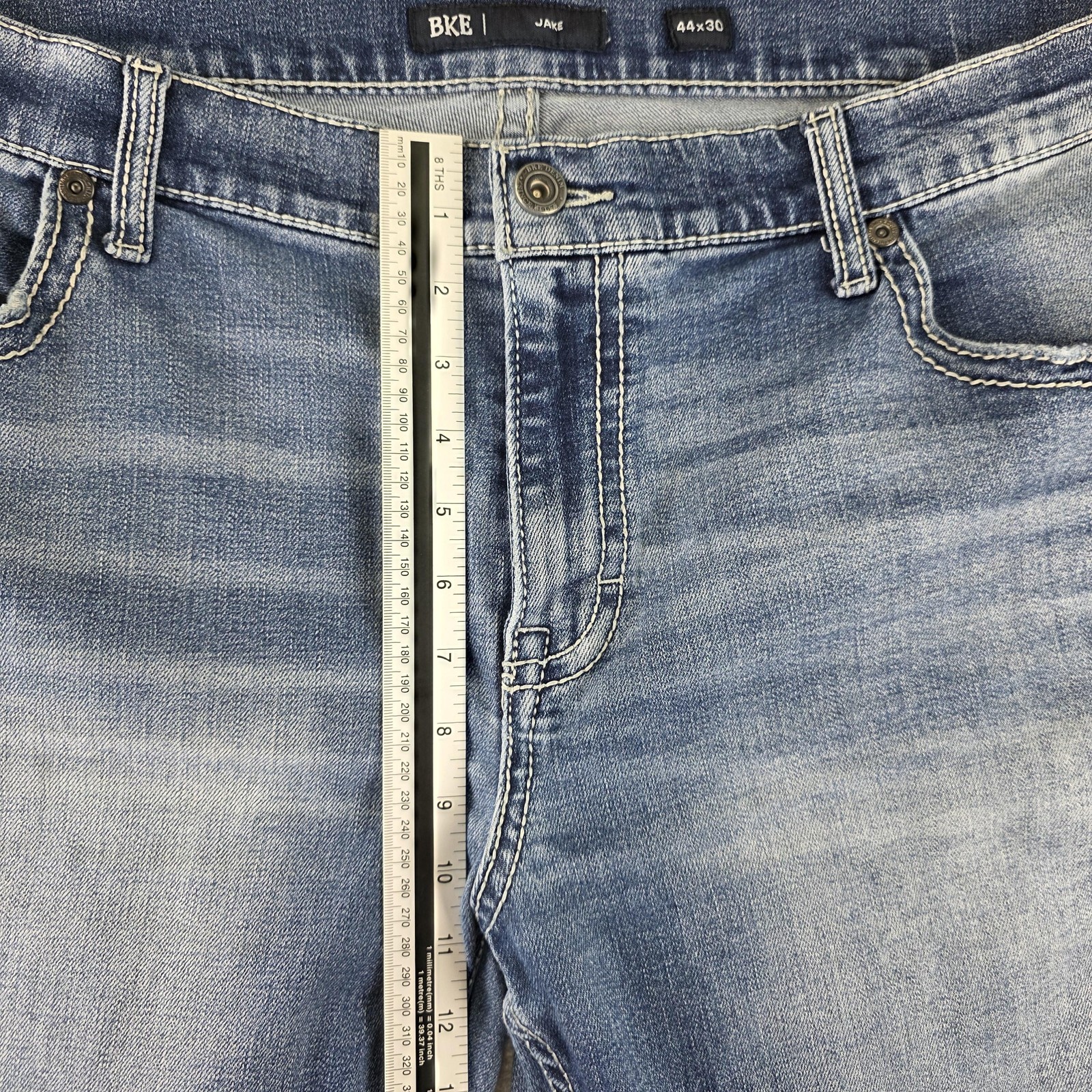 BKE Jake Jeans Mens 44×30 Blue Straight Relaxed Stretch Medium Wash Denim
