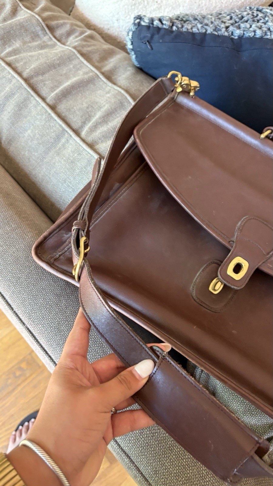 Vintage Dark Brown Full Grain Leather Coach Beekman Briefcase Style No 5266